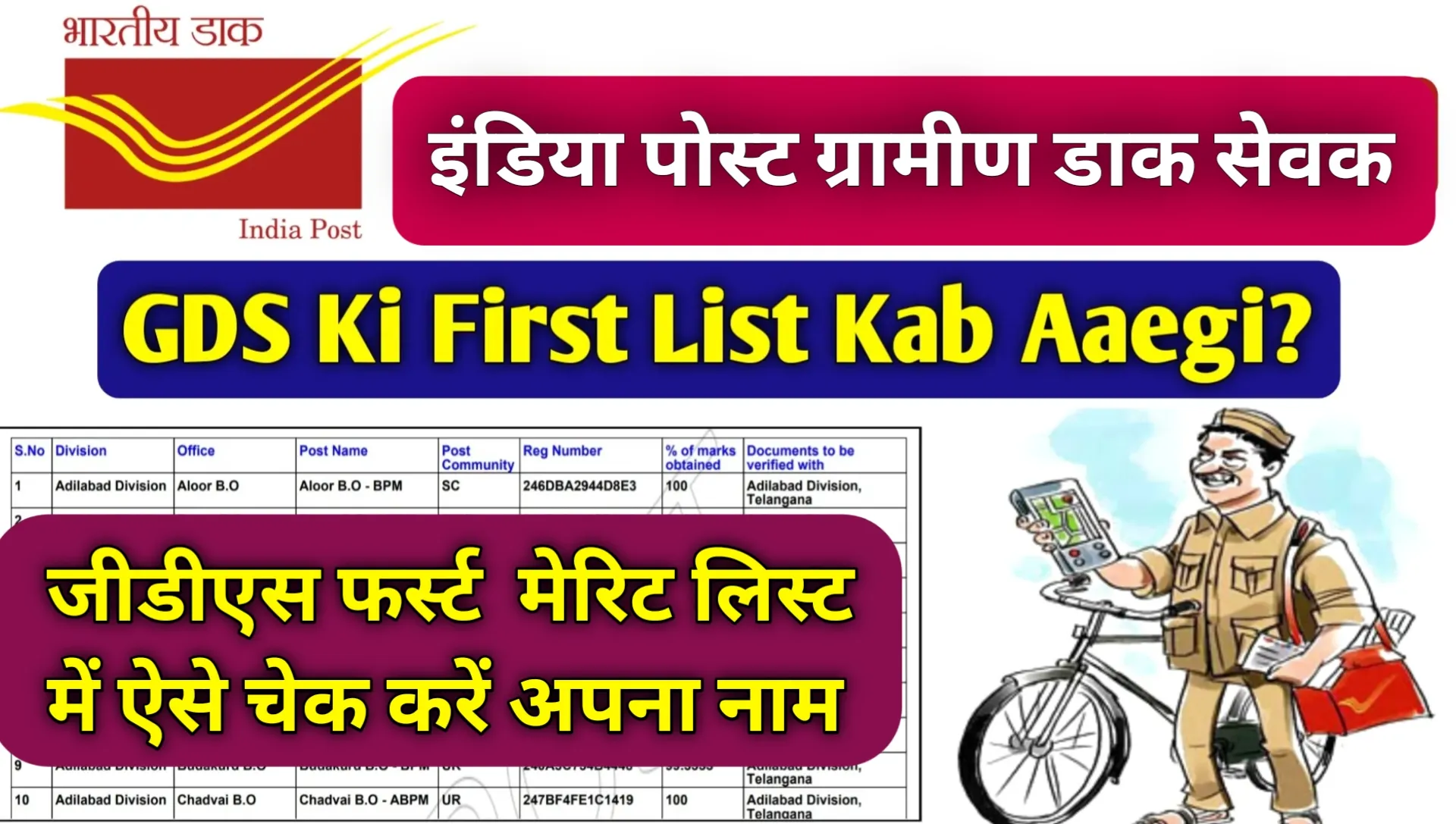 India Post GDS 1st Merit List 2026 Kaise Check Kre