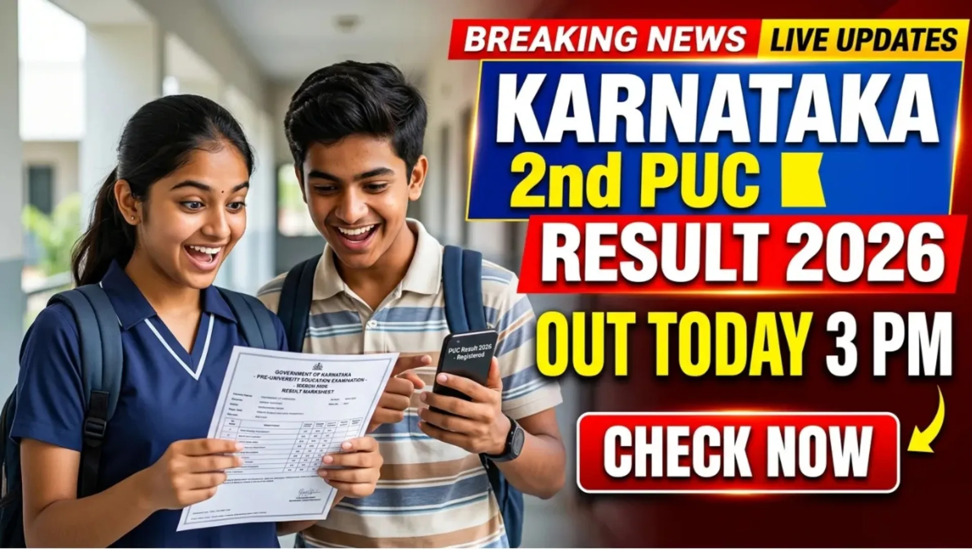 Karnataka 2nd PUC Result 2026 Live Check