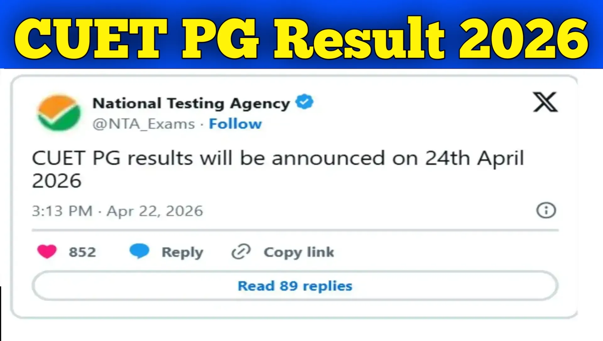 CUET PG Result 2026 Live Check